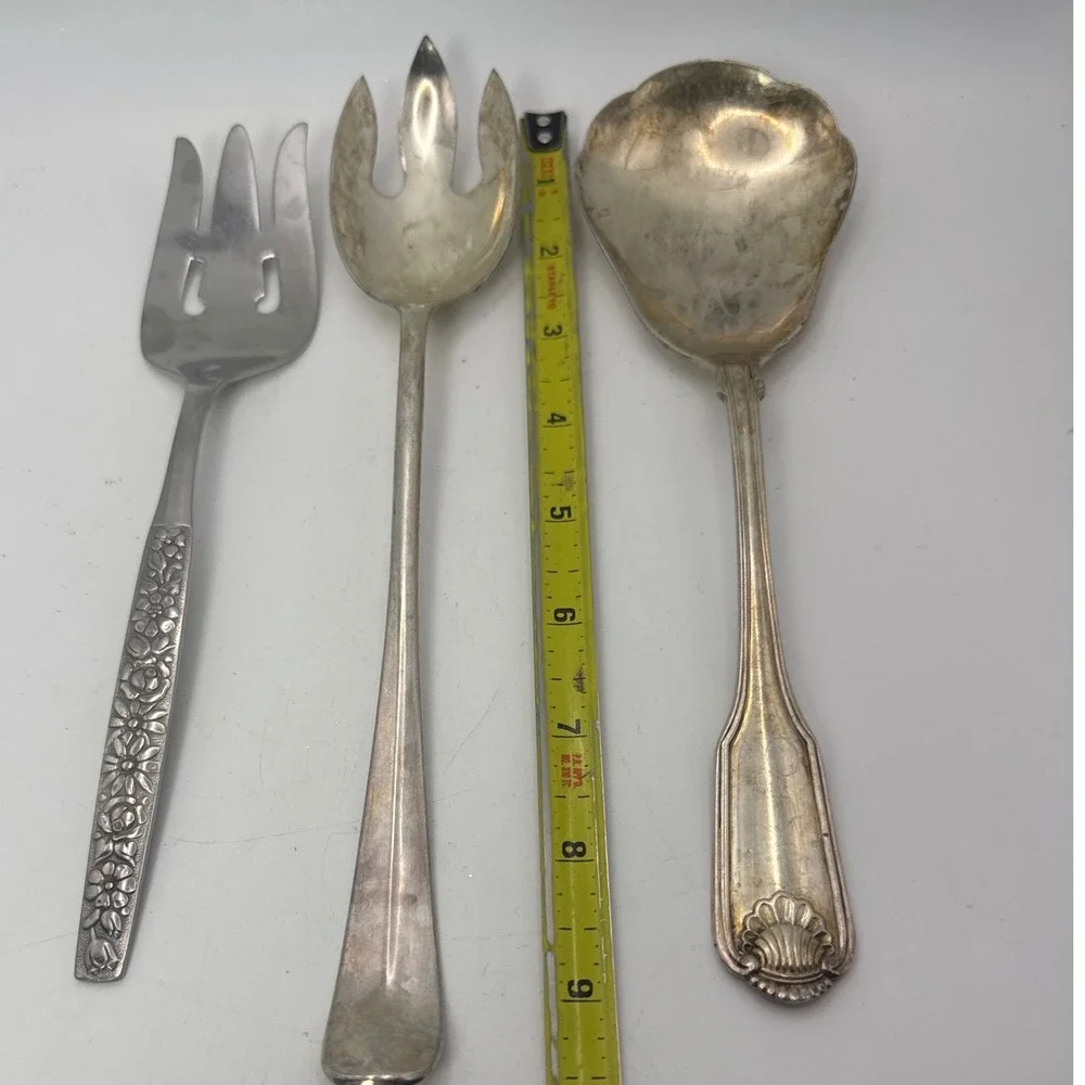 Vintage Oneida Community Wm A Rogers Serving Spoon & Cold Meat Forks Lot of 3